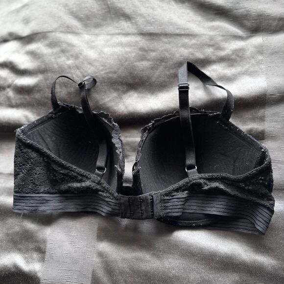 VICTORIA'S SECRET Black Very Sexy Lace Uplift Balconet Push Up Bra Size 38DD - Picture 2 of 5
